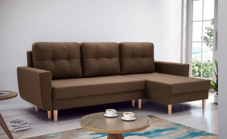Jan - Canapé d'angle réversible 4 places - convertible avec coffre - Style scandinave Jan - Canapé d'angle réversible 4 places - convertible avec coffre - Style scandinave