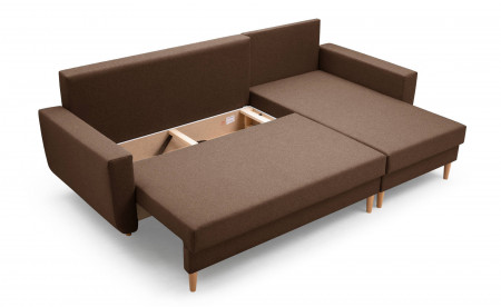 Jan - Canapé d'angle réversible 4 places - convertible avec coffre - Style scandinave Jan - Canapé d'angle réversible 4 places - convertible avec coffre - Style scandinave