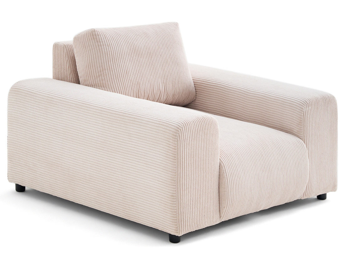 Fauteuil en velours côtelé Garance