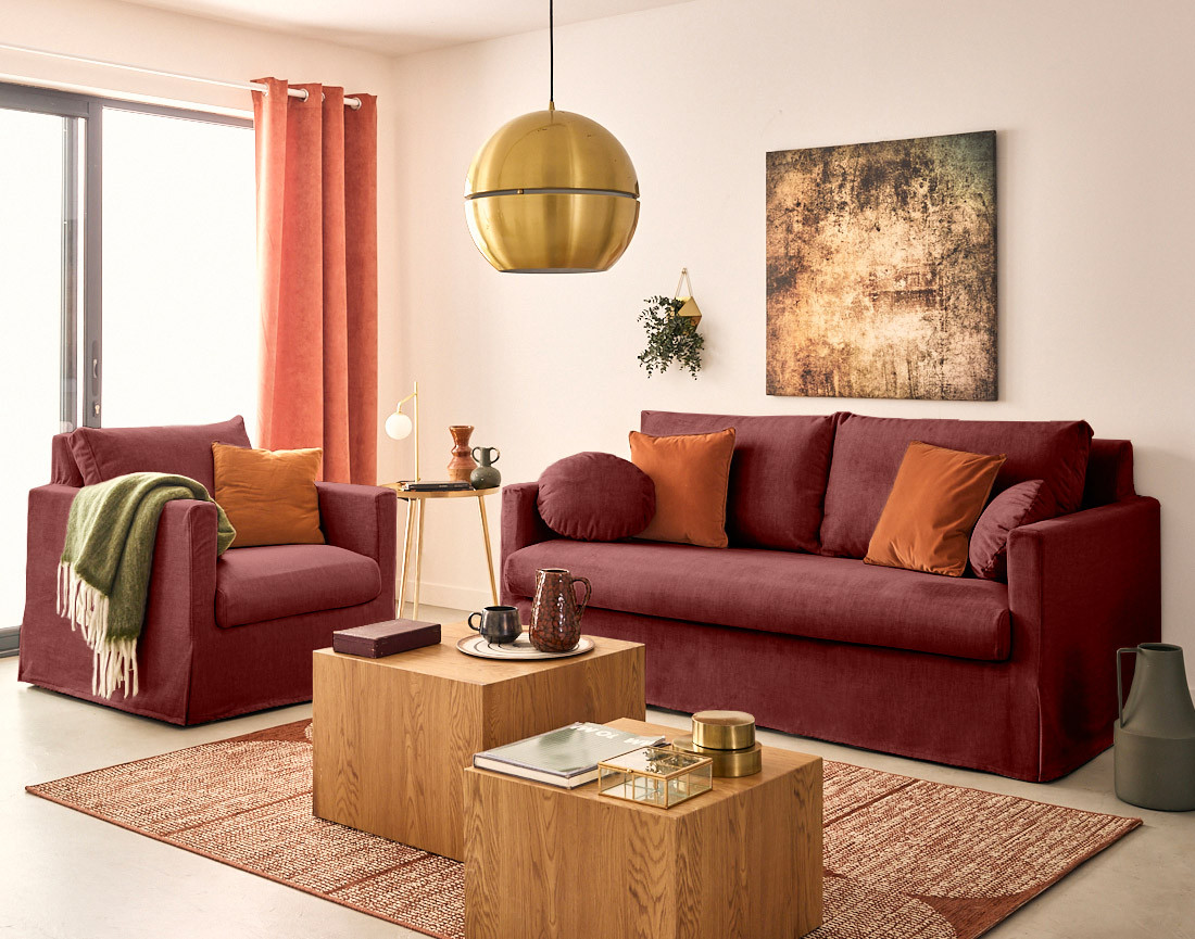 Housse en velours pour fauteuil Serena