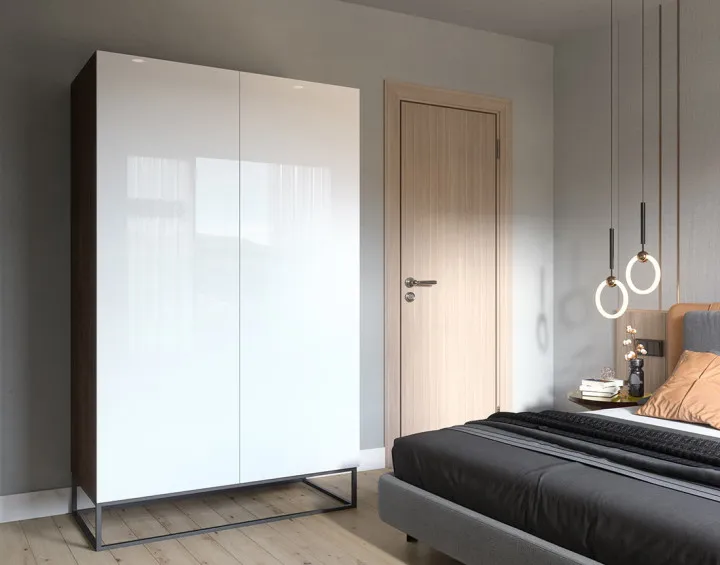 Armoire bois et blanc 120x200 cm Roman