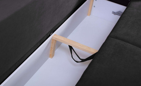 Nilsa - Canapé droit 3 places convertible - avec coffre de rangement - style scandinave Nilsa - Canapé droit 3 places convertible - avec coffre de rangement - style scandinave