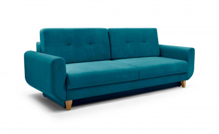 Nilsa - Canapé droit 3 places convertible - avec coffre de rangement - style scandinave Nilsa - Canapé droit 3 places convertible - avec coffre de rangement - style scandinave