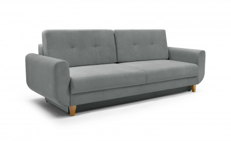 Nilsa - Canapé droit 3 places convertible - avec coffre de rangement - style scandinave Nilsa - Canapé droit 3 places convertible - avec coffre de rangement - style scandinave