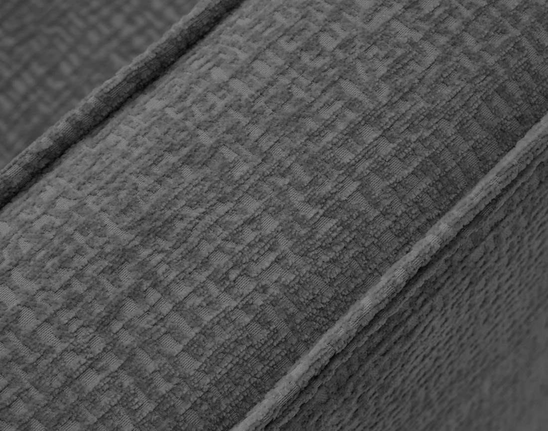 Canapé d'angle droit 5 places convertible en tissu velours relief Jake