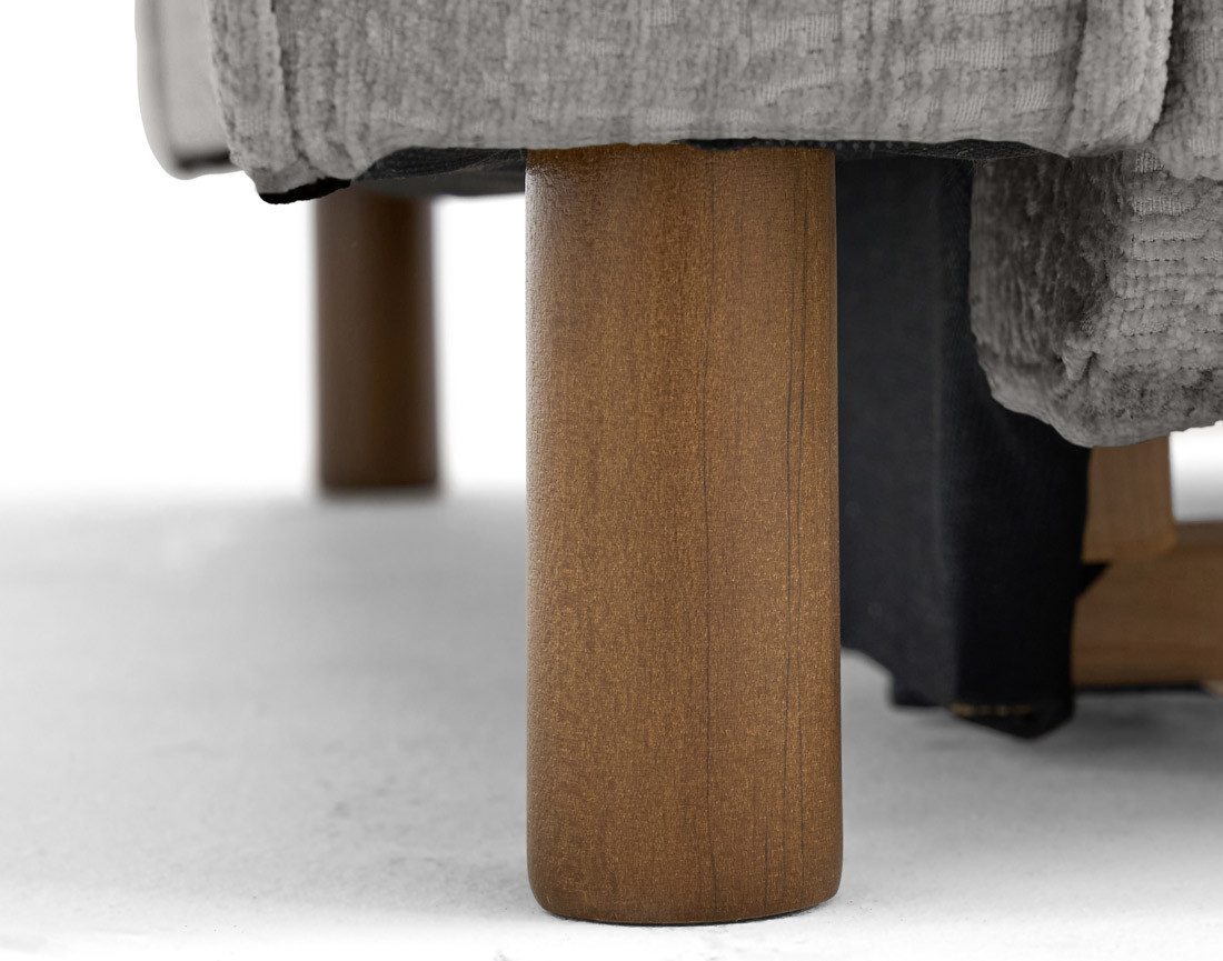 Canapé d'angle droit 5 places convertible en tissu velours relief Jake