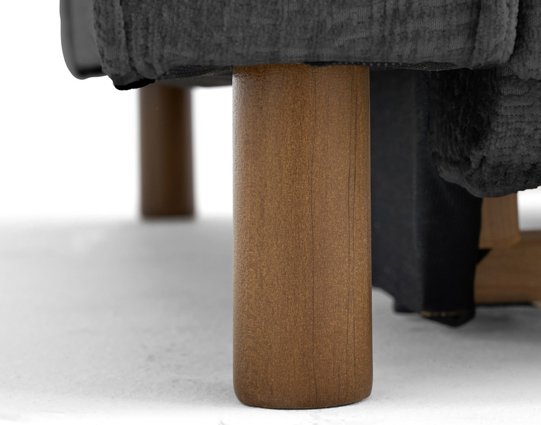 Canapé d'angle droit 5 places convertible en tissu velours relief Jake