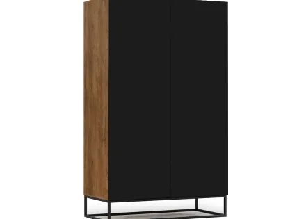 Armoire bois et noir 120x200 cm Roman