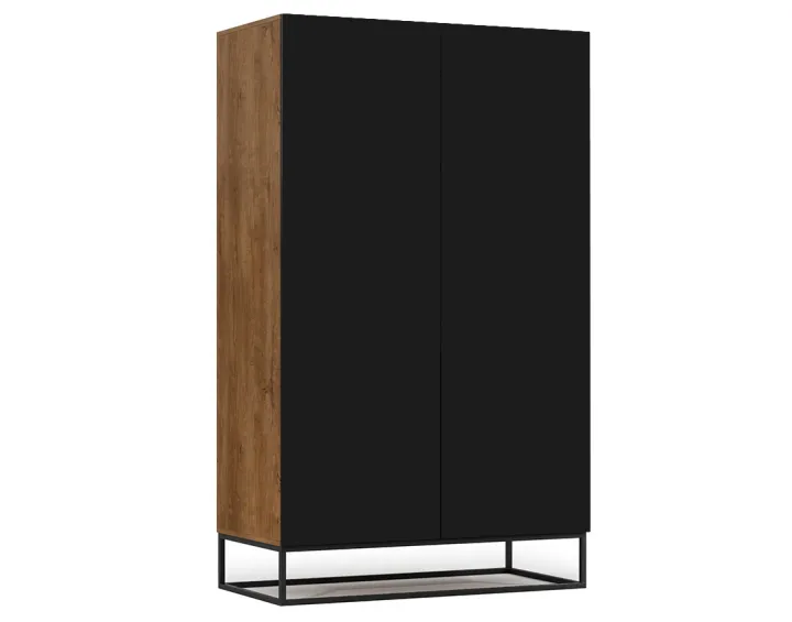 Armoire bois et noir 120x200 cm Roman