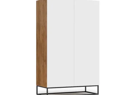 Armoire bois et blanc 120x200 cm Roman