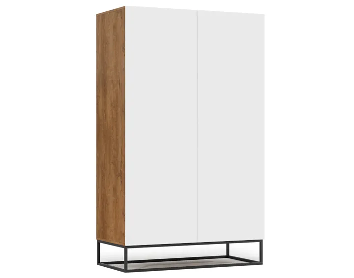 Armoire bois et blanc 120x200 cm Roman