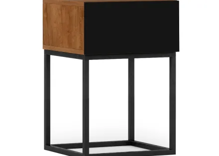 Table de chevet bois et noir 40 cm Roman