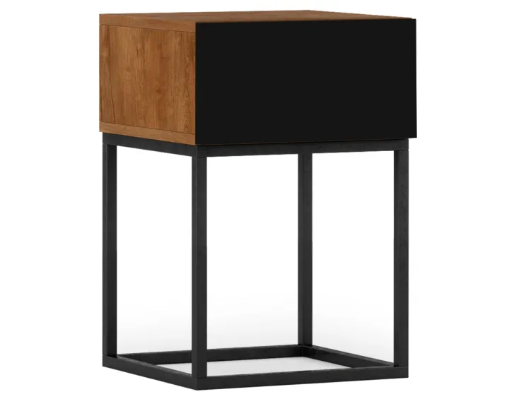 Table de chevet bois et noir 40 cm Roman