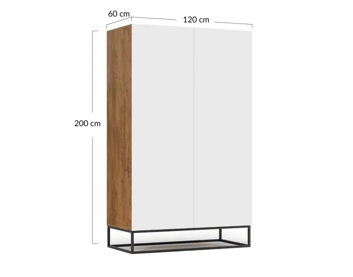 Armoire bois et noir 120x200 cm Roman