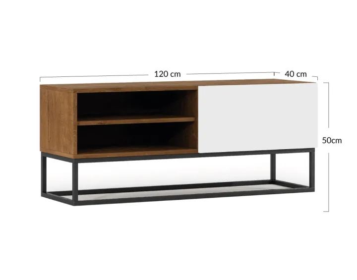 Meuble TV 2 niches 120 cm Roman