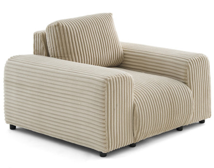 Fauteuil en velours côtelé grosses côtes Garance