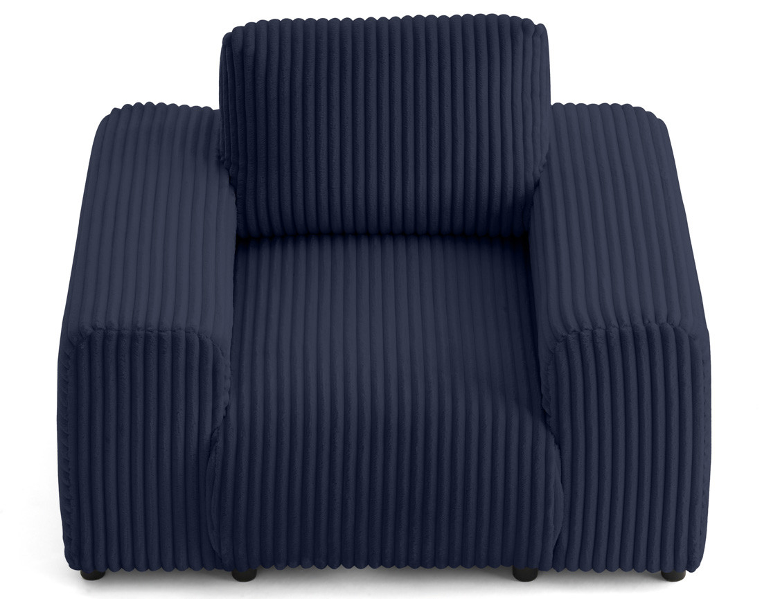 Fauteuil en velours côtelé grosses côtes Garance