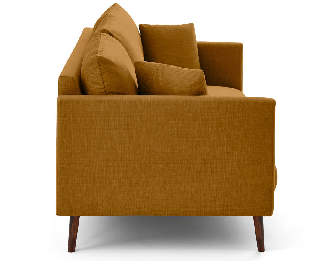 Canapé droit 3 places en velours pieds en bois Ostrava