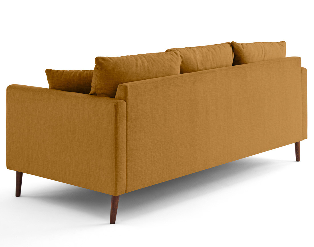 Canapé droit 3 places en velours pieds en bois Ostrava