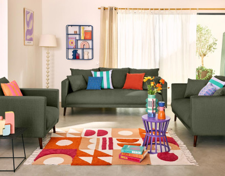 Canapé droit 3 places en...