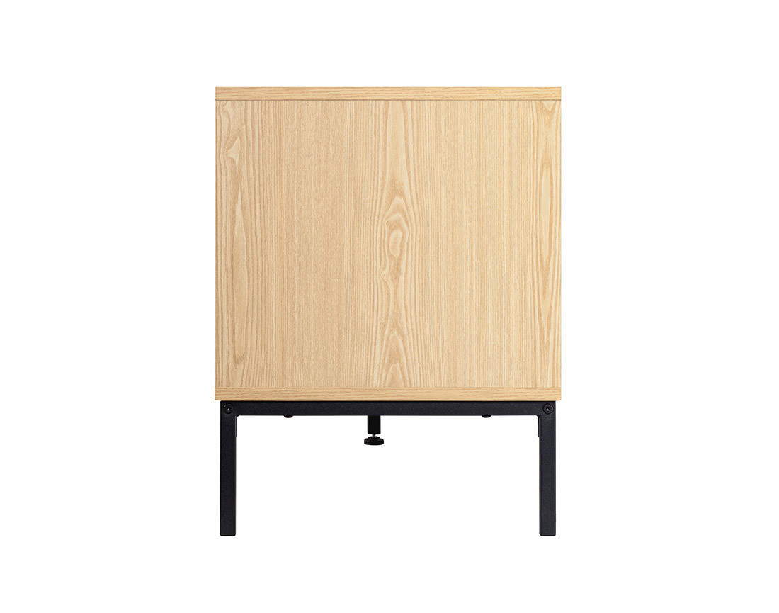 Meuble TV bois 2 portes et 2 niches 180 cm Nagato