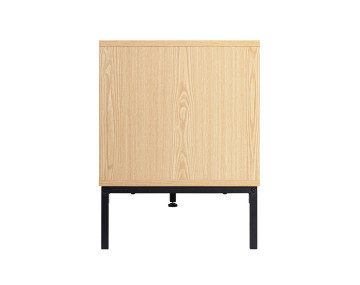 Meuble TV bois 2 portes et 2 niches 180 cm Nagato