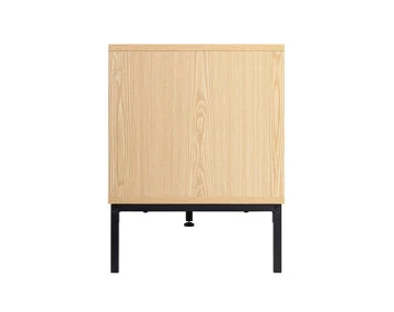 Meuble TV bois 2 portes et 2 niches 180 cm Nagato
