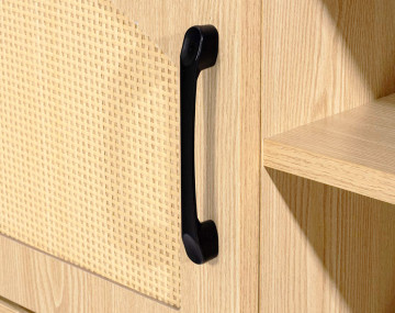 Meuble TV bois 2 portes et 2 niches 180 cm Nagato