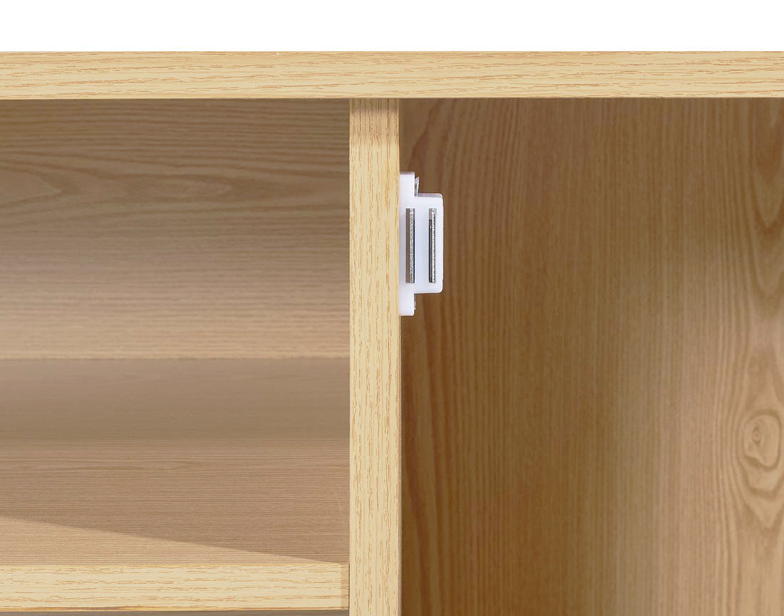 Meuble TV bois 2 portes et 2 niches 180 cm Nagato