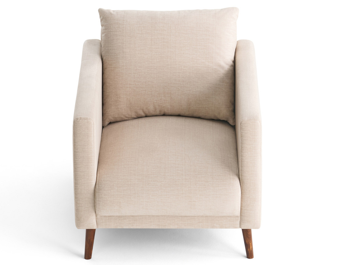 Fauteuil en velours pieds en bois Ostrava
