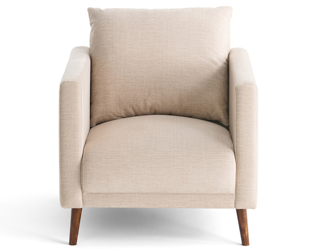 Fauteuil en velours pieds en bois Ostrava