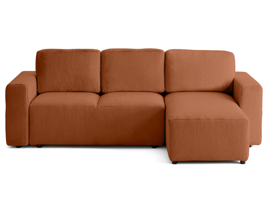 Canapé d'angle réversible 4 places convertible en fausse fourrure Livy