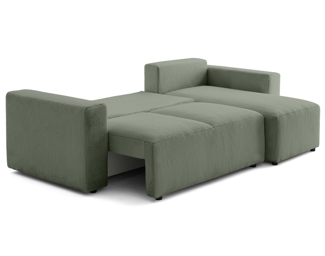 Canapé d'angle réversible 4 places convertible en fausse fourrure Livy