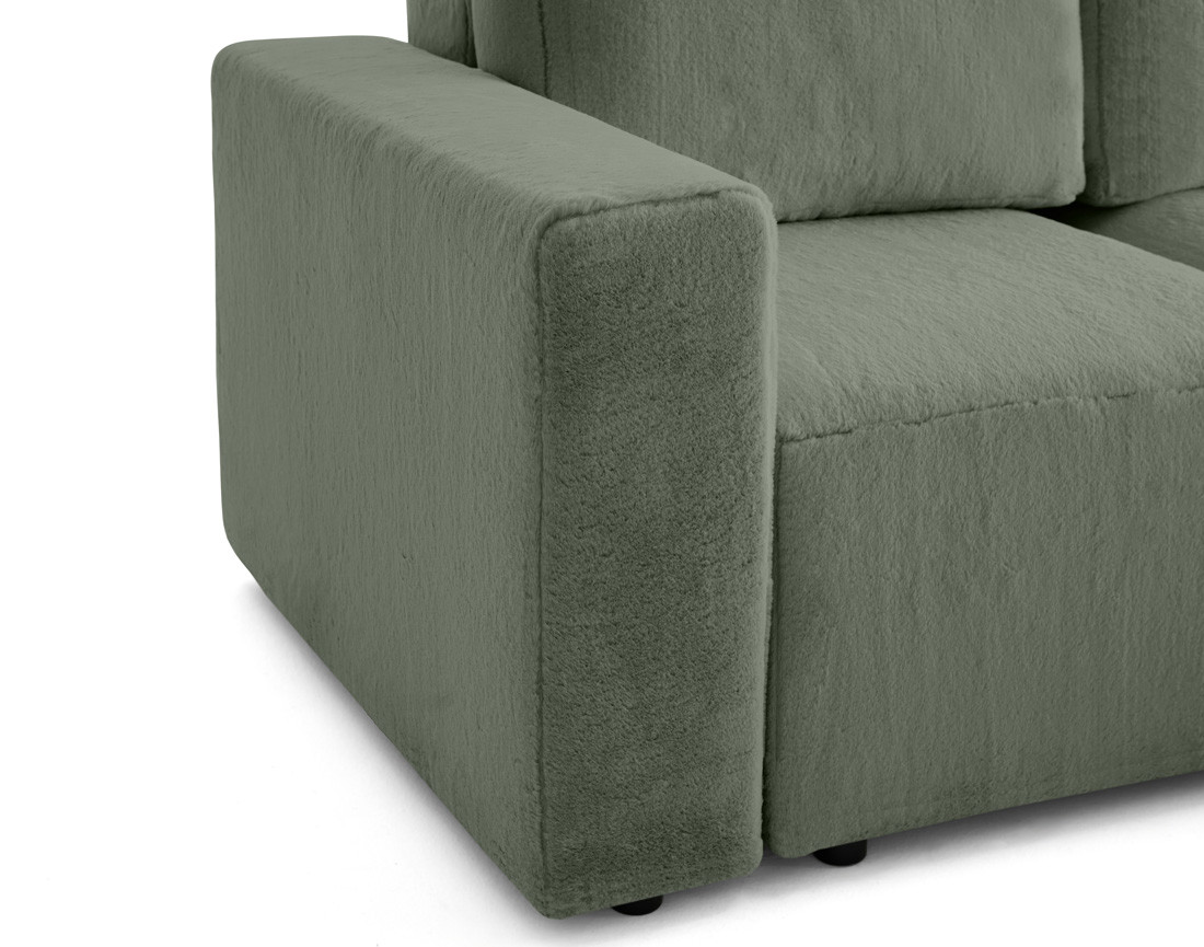 Canapé d'angle réversible 4 places convertible en fausse fourrure Livy