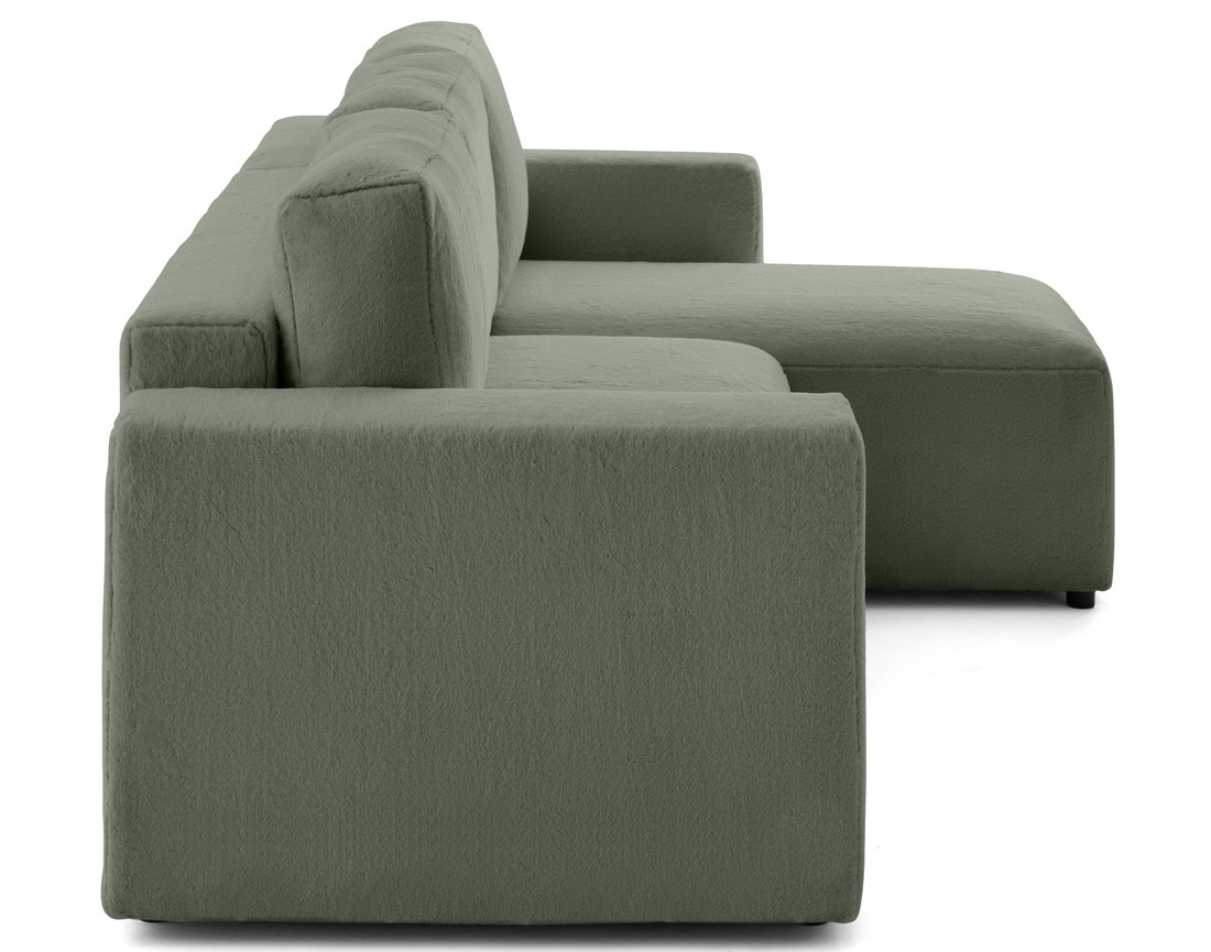 Canapé d'angle réversible 4 places convertible en fausse fourrure Livy