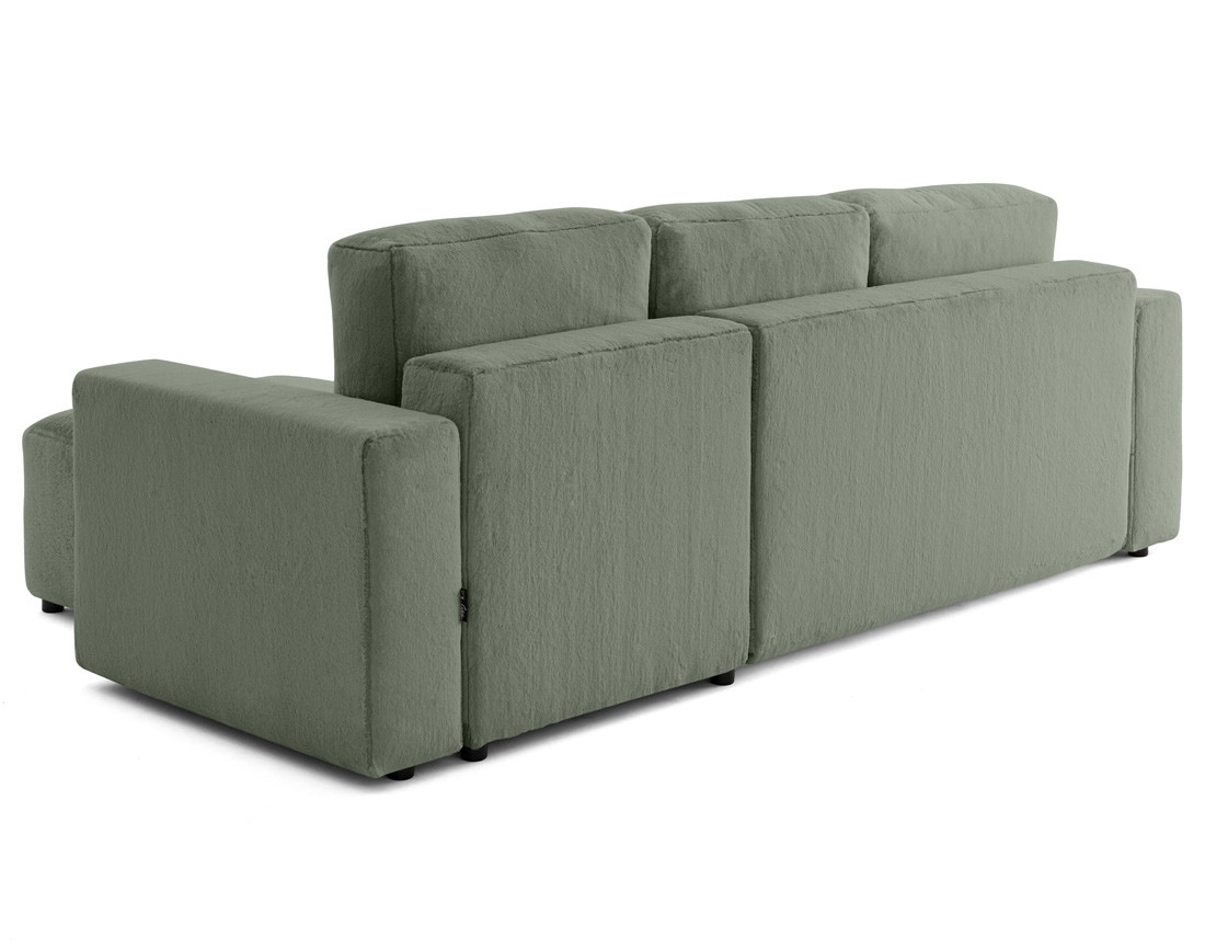 Canapé d'angle réversible 4 places convertible en fausse fourrure Livy