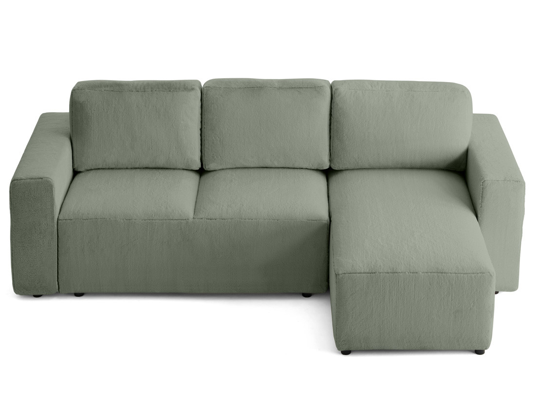 Canapé d'angle réversible 4 places convertible en fausse fourrure Livy