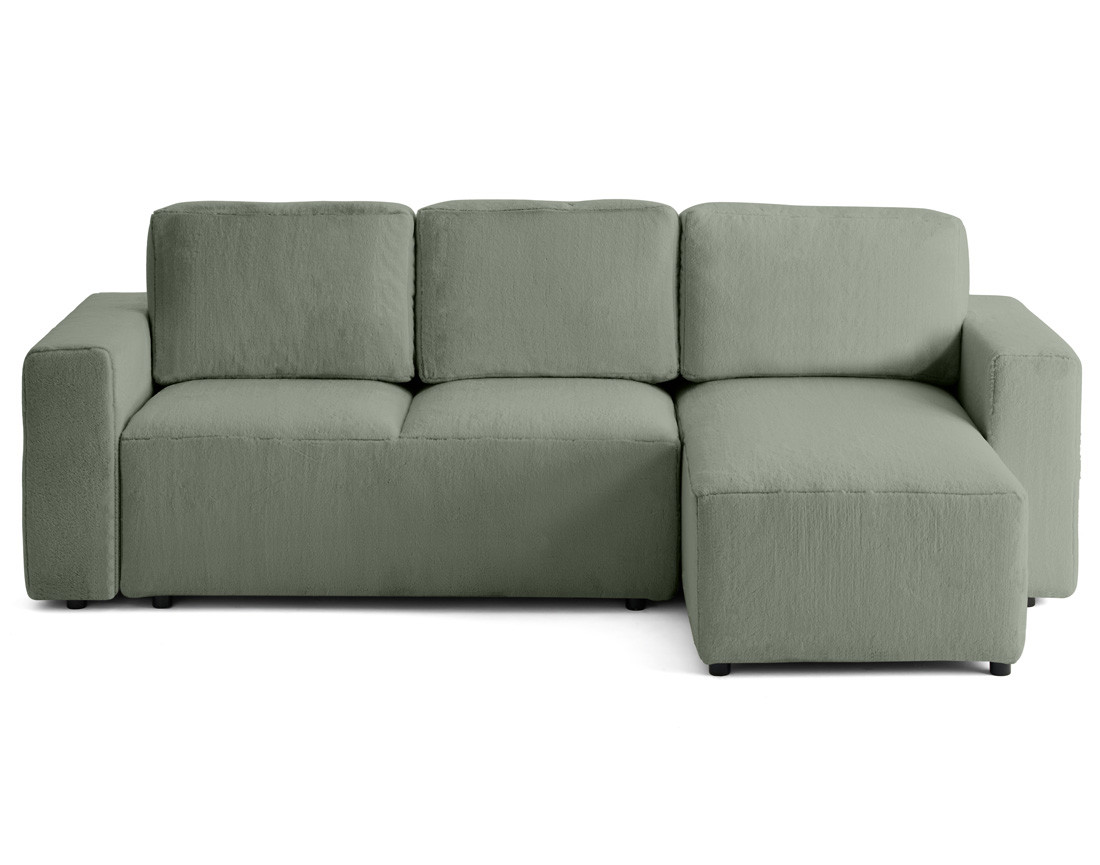 Canapé d'angle réversible 4 places convertible en fausse fourrure Livy