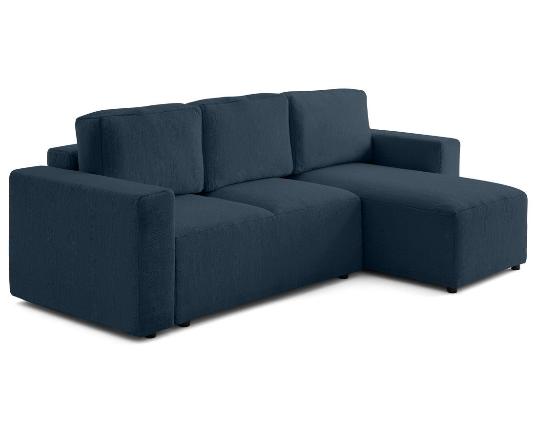 Canapé d'angle réversible 4 places convertible en fausse fourrure Livy