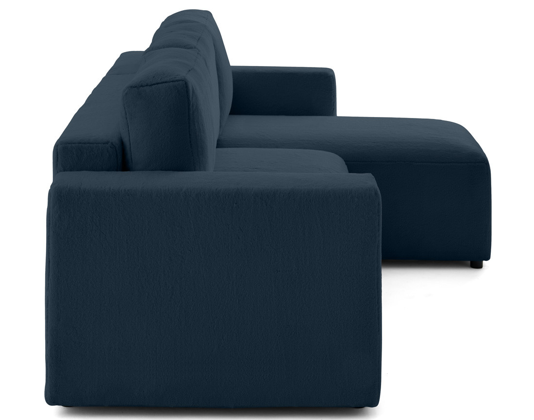 Canapé d'angle réversible 4 places convertible en fausse fourrure Livy