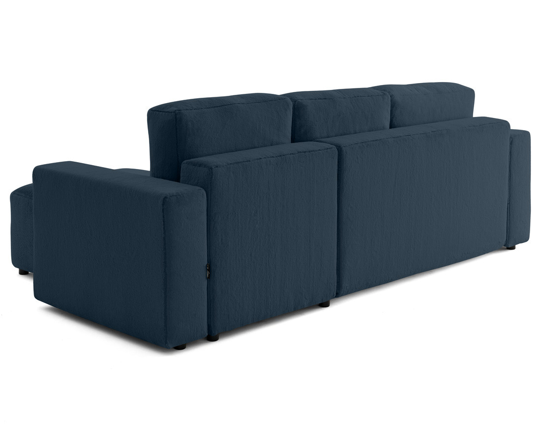 Canapé d'angle réversible 4 places convertible en fausse fourrure Livy