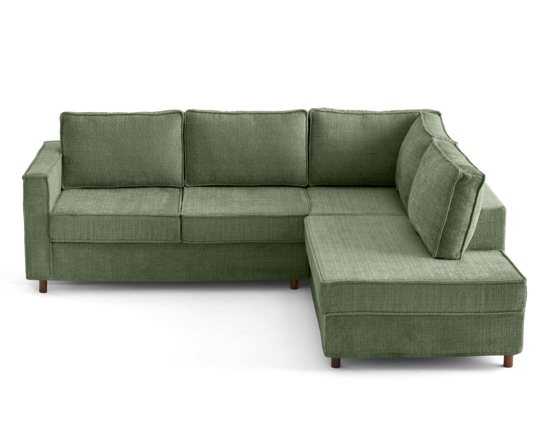 Canapé déhoussable d'angle droit 5 places en velours texturé Jake