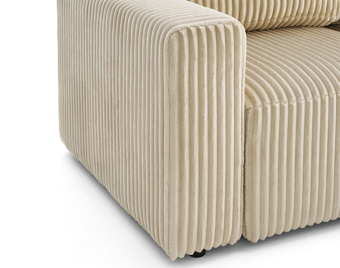 Canapé d'angle 4 places convertible en velours grosses côtes Livy Canapé d'angle 4 places convertible en velours grosses côtes Livy