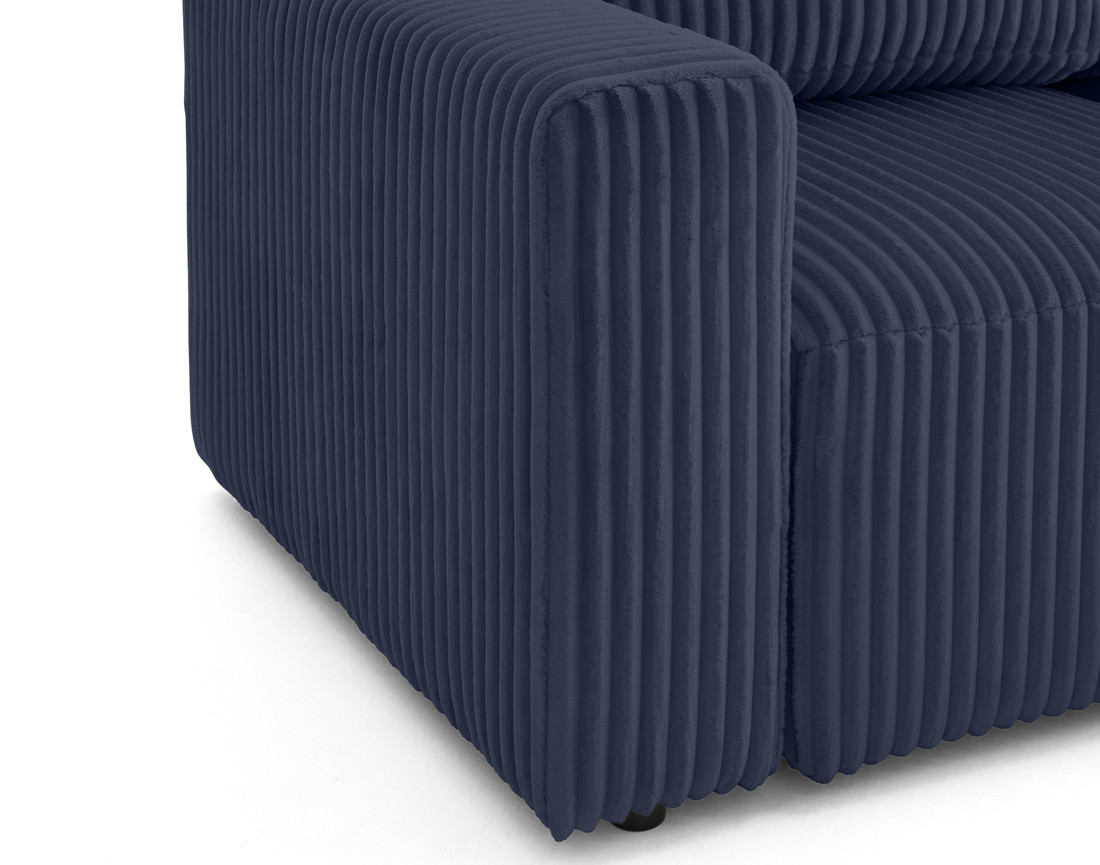 Canapé d'angle 4 places convertible en velours grosses côtes Livy