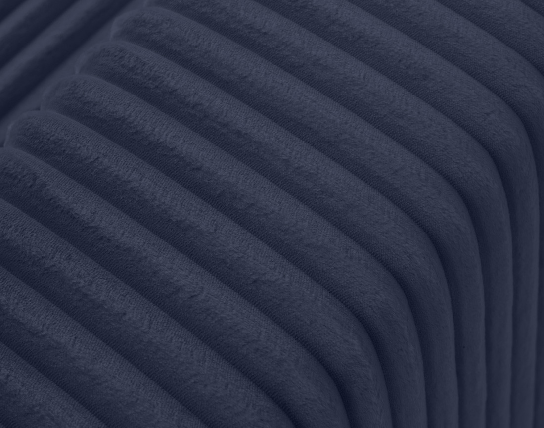 Canapé d'angle 4 places convertible en velours grosses côtes Livy