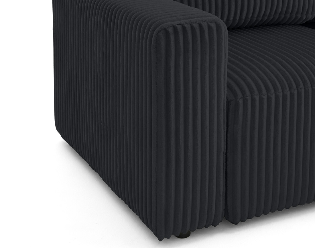 Canapé d'angle 4 places convertible en velours grosses côtes Livy Canapé d'angle 4 places convertible en velours grosses côtes Livy