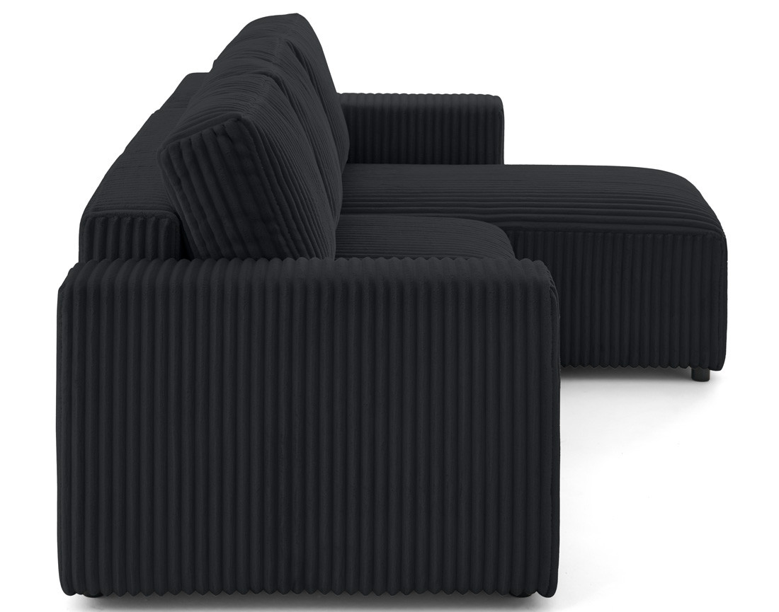 Canapé d'angle 4 places convertible en velours grosses côtes Livy Canapé d'angle 4 places convertible en velours grosses côtes Livy