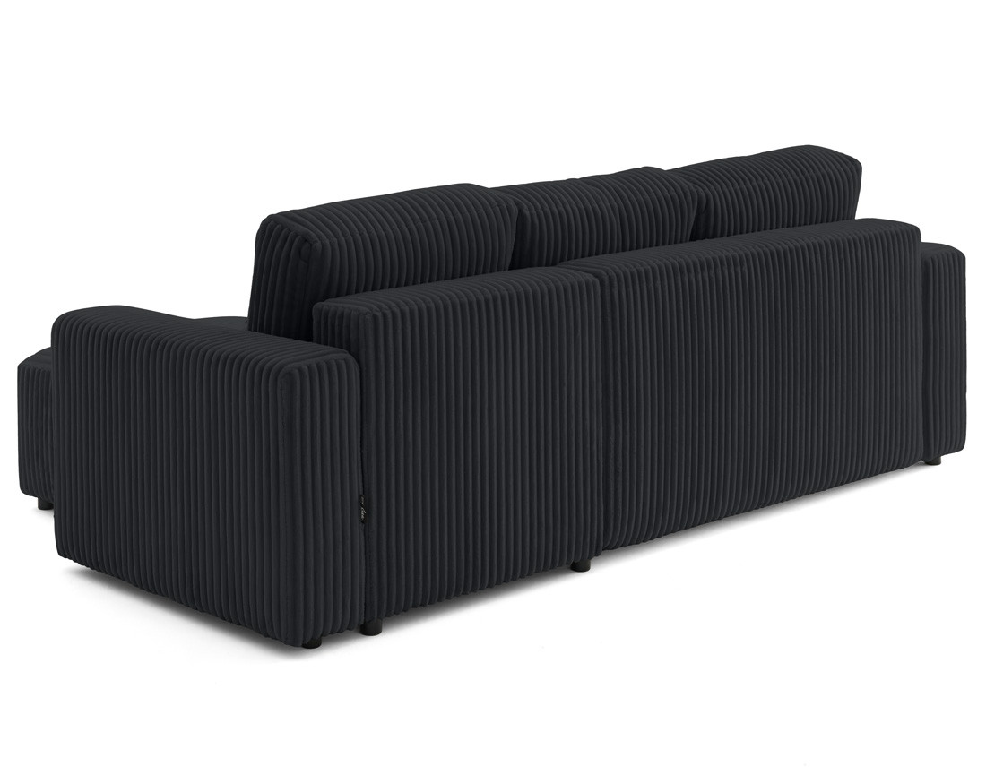 Canapé d'angle 4 places convertible en velours grosses côtes Livy Canapé d'angle 4 places convertible en velours grosses côtes Livy