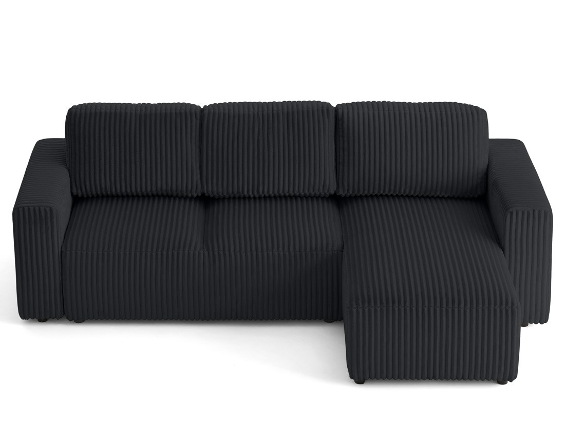 Canapé d'angle 4 places convertible en velours grosses côtes Livy Canapé d'angle 4 places convertible en velours grosses côtes Livy