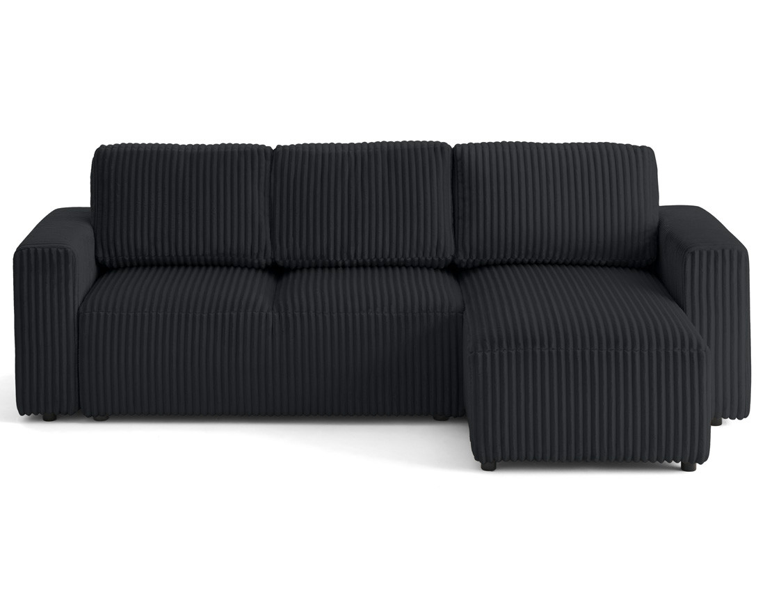 Canapé d'angle 4 places convertible en velours grosses côtes Livy Canapé d'angle 4 places convertible en velours grosses côtes Livy